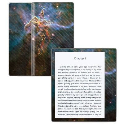 MightySkins Carbon Fiber Skin for Amazon Kindle Oasis 7" (9th Gen) - Eagle Nebula | Protective, Durable Textured Carbon Fiber Finish | Easy to Apply, Remove, and Change Styles | Made in The USA