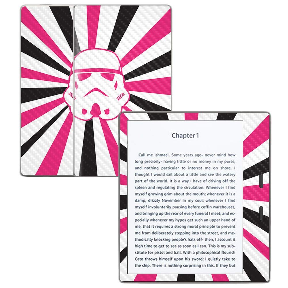 MightySkins Carbon Fiber Skin for Amazon Kindle Oasis 7" (9th Gen) - Pink Star Rays | Protective, Durable Textured Carbon Fiber Finish | Easy to Apply, Remove, and Change Styles | Made in The USA