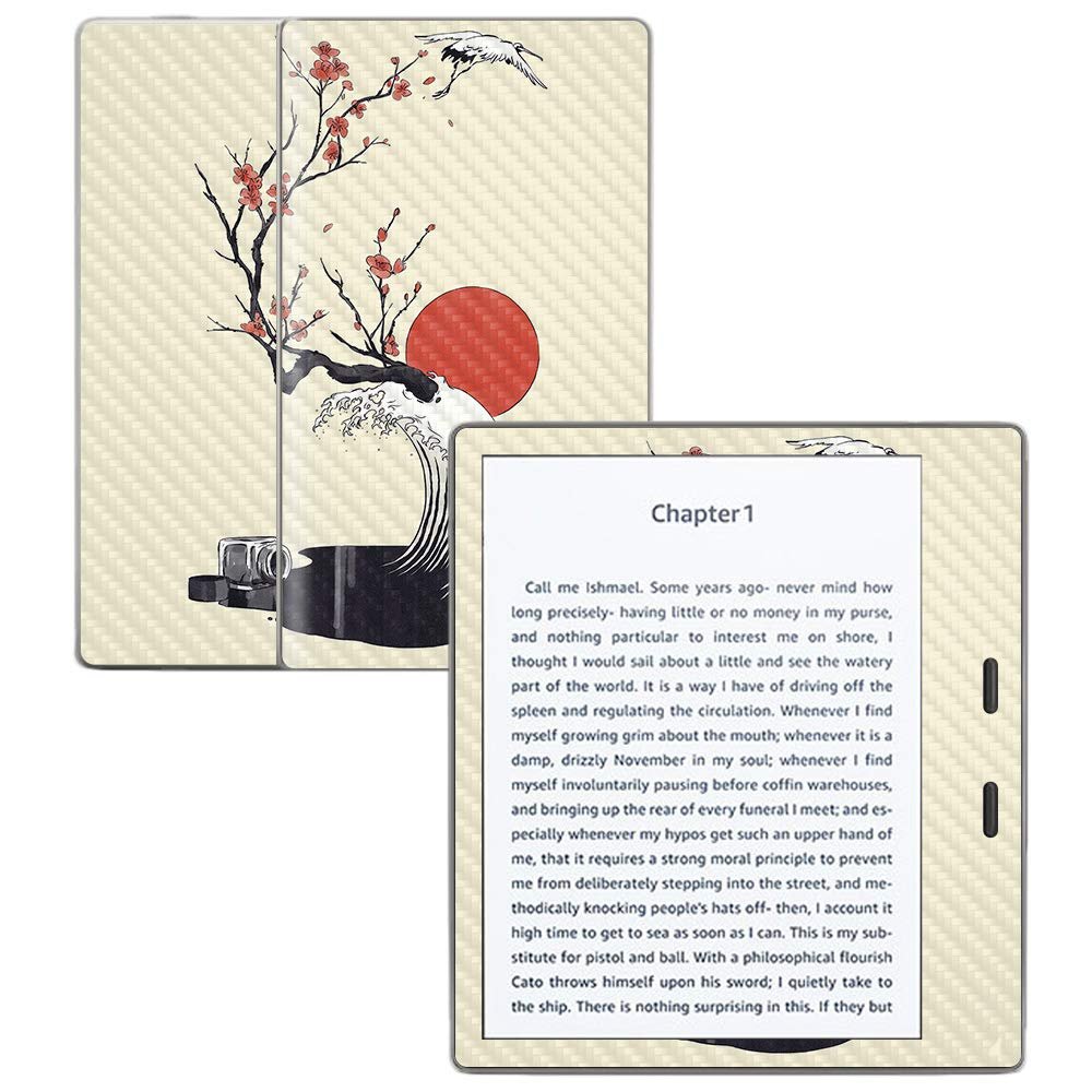 MightySkins Carbon Fiber Skin for Amazon Kindle Oasis 7" (9th Gen) - Accident | Protective, Durable Textured Carbon Fiber Finish | Easy to Apply, Remove, and Change Styles | Made in The USA