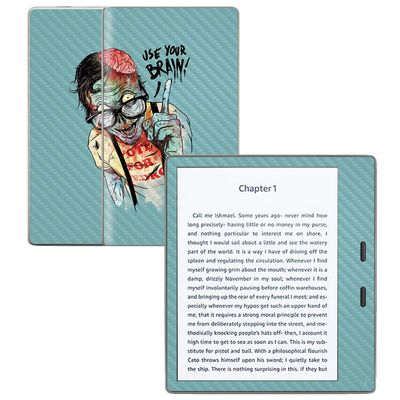 MightySkins Carbon Fiber Skin for Amazon Kindle Oasis 7" (9th Gen) - Use Your Brain | Protective, Durable Textured Carbon Fiber Finish | Easy to Apply, Remove, and Change Styles | Made in The USA