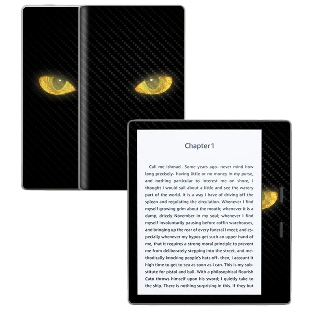 MightySkins Carbon Fiber Skin for Amazon Kindle Oasis 7" (9th Gen) - Cat Eyes | Protective, Durable Textured Carbon Fiber Finish | Easy to Apply, Remove, and Change Styles | Made in The USA