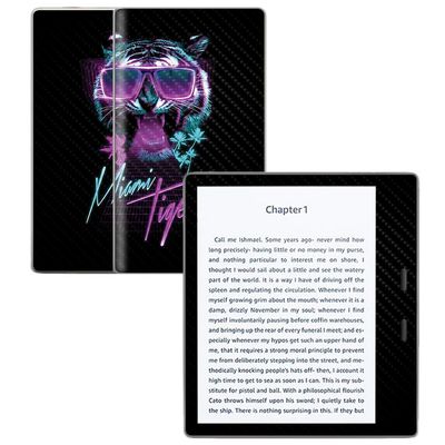 MightySkins Carbon Fiber Skin for Amazon Kindle Oasis 7" (9th Gen) - Miami Tiger | Protective, Durable Textured Carbon Fiber Finish | Easy to Apply, Remove, and Change Styles | Made in The USA