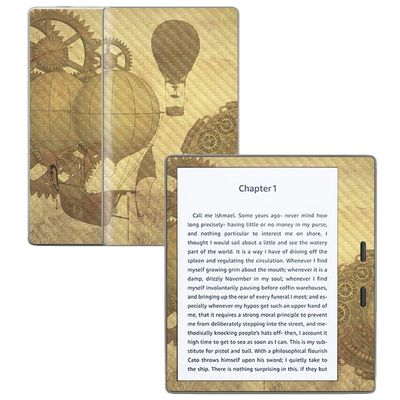 MightySkins Carbon Fiber Skin for Amazon Kindle Oasis 7" (9th Gen) - Steam Punk Paper | Protective, Durable Textured Carbon Fiber Finish | Easy to Apply, Remove, and Change Styles | Made in The USA