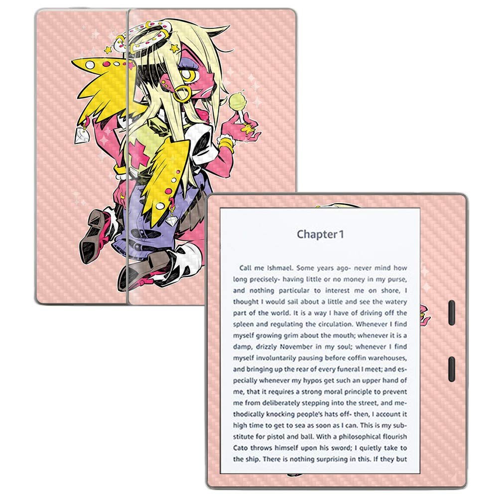 MightySkins Carbon Fiber Skin for Amazon Kindle Oasis 7" (9th Gen) - Grungy Angel | Protective, Durable Textured Carbon Fiber Finish | Easy to Apply, Remove, and Change Styles | Made in The USA
