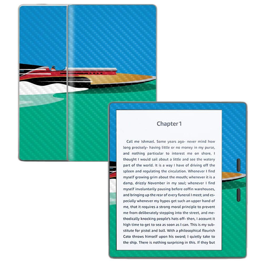 MightySkins Carbon Fiber Skin for Amazon Kindle Oasis 7" (9th Gen) - Speed Boat | Protective, Durable Textured Carbon Fiber Finish | Easy to Apply, Remove, and Change Styles | Made in The USA