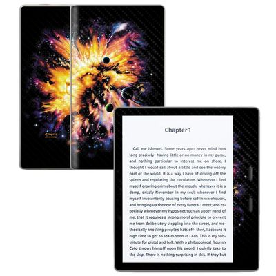 MightySkins Carbon Fiber Skin for Amazon Kindle Oasis 7" (9th Gen) - Leo Galaxy | Protective, Durable Textured Carbon Fiber Finish | Easy to Apply, Remove, and Change Styles | Made in The USA