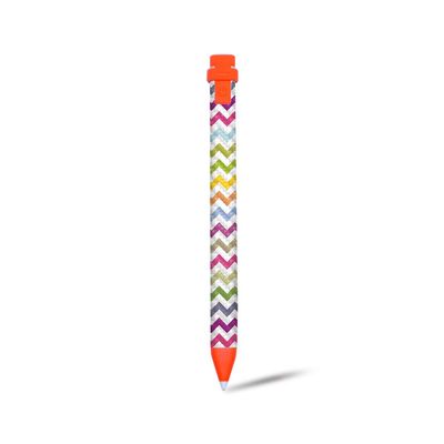 MightySkins Carbon Fiber Skin for Logitech Crayon Digital Pencil iPad (6th gen) - Rainbow Chevron | Protective, Durable Textured Carbon Fiber Finish | Easy to Apply | Made in The USA