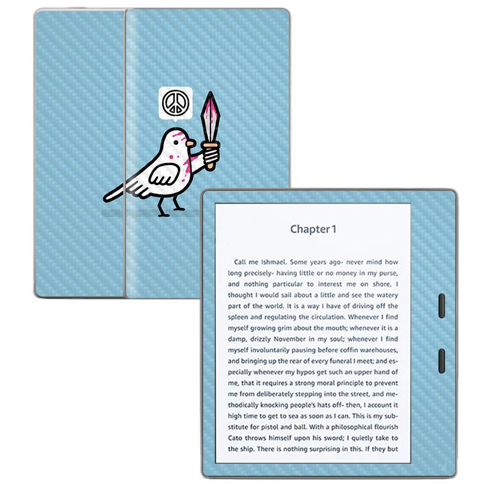 MightySkins Carbon Fiber Skin for Amazon Kindle Oasis 7" (9th Gen) - Peace by Force | Protective, Durable Textured Carbon Fiber Finish | Easy to Apply, Remove, and Change Styles | Made in The USA