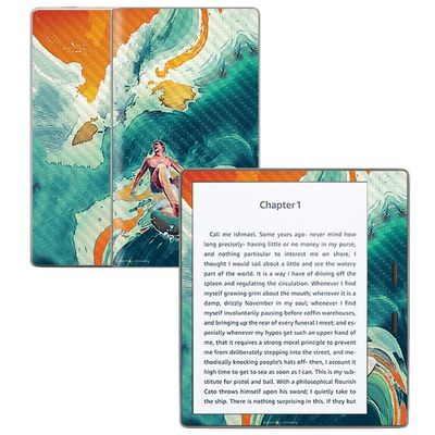MightySkins Carbon Fiber Skin for Amazon Kindle Oasis 7" (9th Gen) - Acid Surf | Protective, Durable Textured Carbon Fiber Finish | Easy to Apply, Remove, and Change Styles | Made in The USA