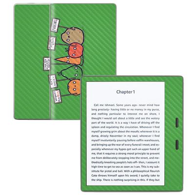 MightySkins Carbon Fiber Skin for Amazon Kindle Oasis 7" (9th Gen) - I Hate Vegans | Protective, Durable Textured Carbon Fiber Finish | Easy to Apply, Remove, and Change Styles | Made in The USA