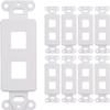 10 Pack Keystone Wall Plate 2 Port, White Decorator Insert Cover for Ethernet, HDMI, Coax, Cat6 Cat5, RJ45, Home & Office Installations view 1