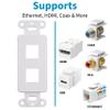 10 Pack Keystone Wall Plate 2 Port, White Decorator Insert Cover for Ethernet, HDMI, Coax, Cat6 Cat5, RJ45, Home & Office Installations view 2
