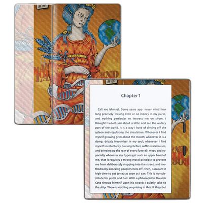 MightySkins Carbon Fiber Skin for Amazon Kindle Oasis 7" (9th Gen) - Mother Earth | Protective, Durable Textured Carbon Fiber Finish | Easy to Apply, Remove, and Change Styles | Made in The USA