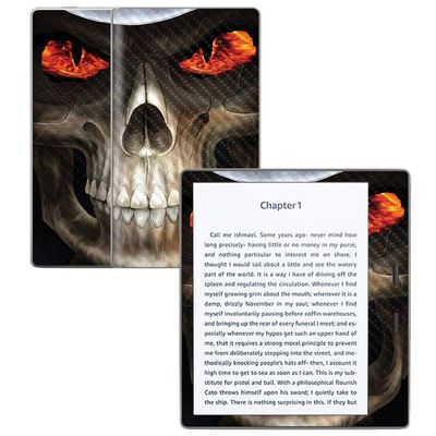 MightySkins Carbon Fiber Skin for Amazon Kindle Oasis 7" (9th Gen) - Evil Reaper | Protective, Durable Textured Carbon Fiber Finish | Easy to Apply, Remove, and Change Styles | Made in The USA
