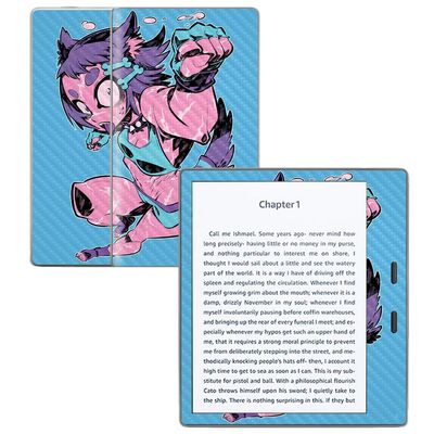 MightySkins Carbon Fiber Skin for Amazon Kindle Oasis 7" (9th Gen) - Canine Girl | Protective, Durable Textured Carbon Fiber Finish | Easy to Apply, Remove, and Change Styles | Made in The USA