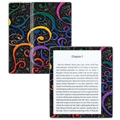 MightySkins Carbon Fiber Skin for Amazon Kindle Oasis 7" (9th Gen) - Color Swirls | Protective, Durable Textured Carbon Fiber Finish | Easy to Apply, Remove, and Change Styles | Made in The USA