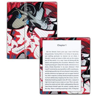 MightySkins Carbon Fiber Skin for Amazon Kindle Oasis 7" (9th Gen) - Graffiti Mash Up | Protective, Durable Textured Carbon Fiber Finish | Easy to Apply, Remove, and Change Styles | Made in The USA