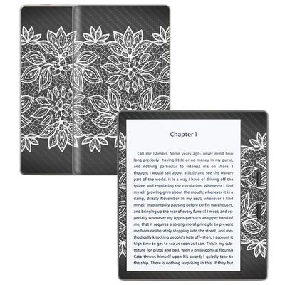 MightySkins Carbon Fiber Skin for Amazon Kindle Oasis 7" (9th Gen) - Floral Lace | Protective, Durable Textured Carbon Fiber Finish | Easy to Apply, Remove, and Change Styles | Made in The USA