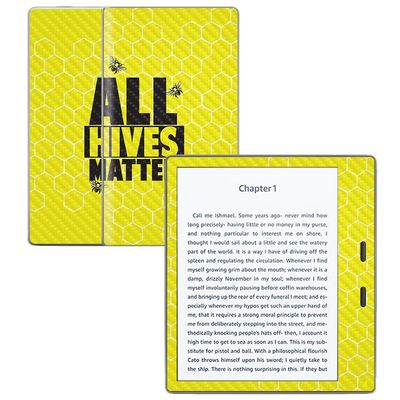 MightySkins Carbon Fiber Skin for Amazon Kindle Oasis 7" (9th Gen) - All Hives Matter | Protective, Durable Textured Carbon Fiber Finish | Easy to Apply, Remove, and Change Styles | Made in The USA