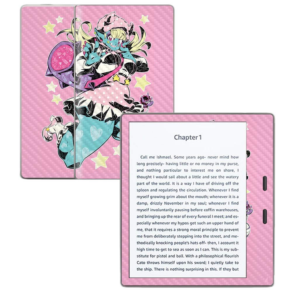 MightySkins Carbon Fiber Skin for Amazon Kindle Oasis 7" (9th Gen) - Orc Girl | Protective, Durable Textured Carbon Fiber Finish | Easy to Apply, Remove, and Change Styles | Made in The USA