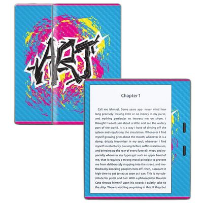 MightySkins Carbon Fiber Skin for Amazon Kindle Oasis 7" (9th Gen) - Art Graffiti | Protective, Durable Textured Carbon Fiber Finish | Easy to Apply, Remove, and Change Styles | Made in The USA