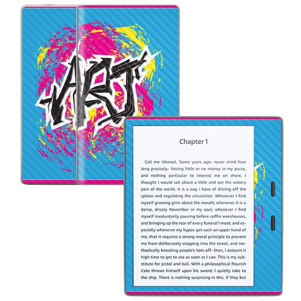 MightySkins Carbon Fiber Skin for Amazon Kindle Oasis 7" (9th Gen) - Art Graffiti | Protective, Durable Textured Carbon Fiber Finish | Easy to Apply, Remove, and Change Styles | Made in The USA
