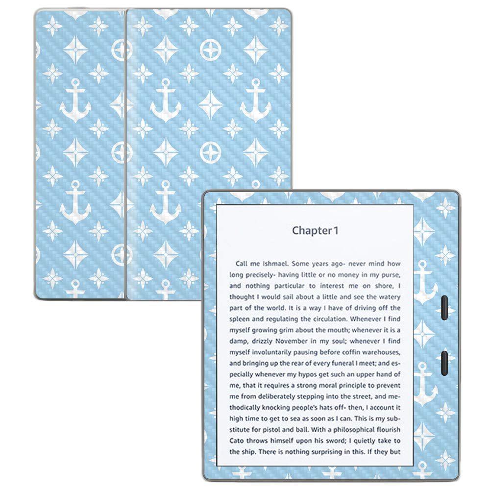 MightySkins Carbon Fiber Skin for Amazon Kindle Oasis 7" (9th Gen) - Baby Blue Designer | Protective, Durable Textured Carbon Fiber Finish | Easy to Apply, Remove, and Change Styles | Made in The USA