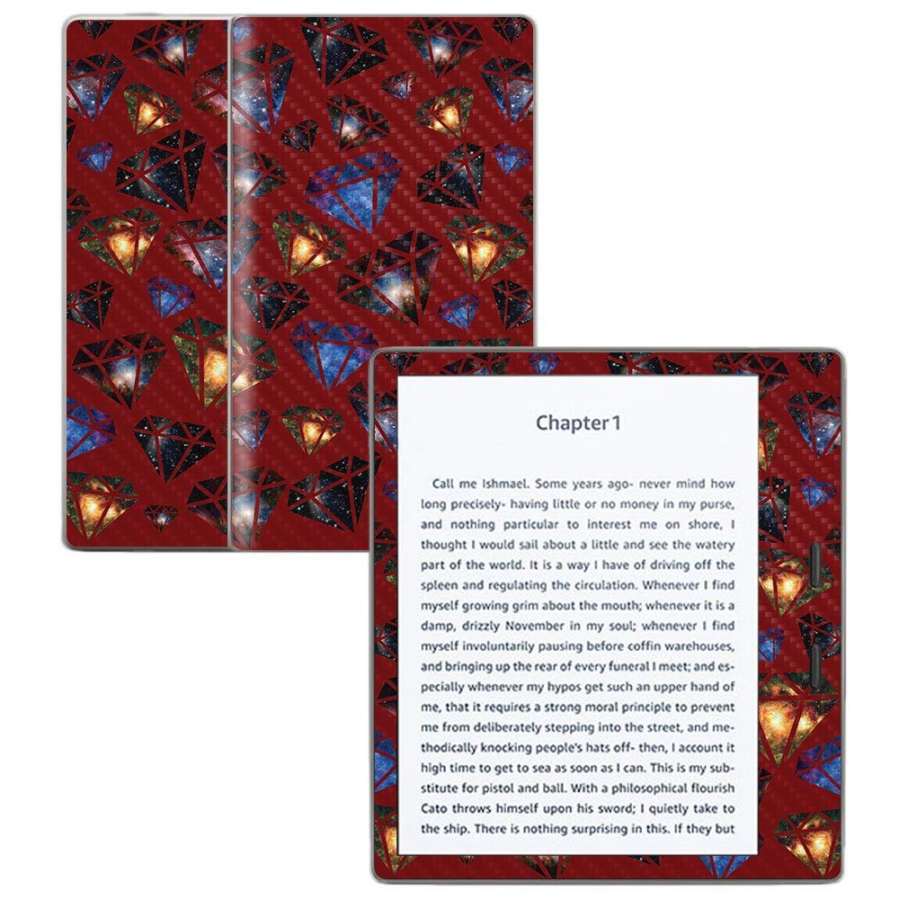 MightySkins Carbon Fiber Skin for Amazon Kindle Oasis 7" (9th Gen) - Diamond Galaxy | Protective, Durable Textured Carbon Fiber Finish | Easy to Apply, Remove, and Change Styles | Made in The USA