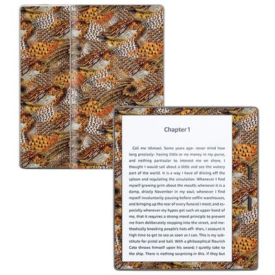 MightySkins Carbon Fiber Skin for Amazon Kindle Oasis 7" (9th Gen) - Pheasant Feathers | Protective, Durable Textured Carbon Fiber Finish | Easy to Apply, Remove, and Change Styles | Made in The USA