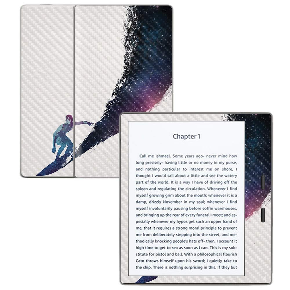 MightySkins Carbon Fiber Skin for Amazon Kindle Oasis 7" (9th Gen) - Surfing The Universe | Protective, Durable Textured Carbon Fiber Finish | Easy to Apply | Made in The USA