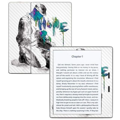 MightySkins Carbon Fiber Skin for Amazon Kindle Oasis 7" (9th Gen) - Dedication | Protective, Durable Textured Carbon Fiber Finish | Easy to Apply, Remove, and Change Styles | Made in The USA