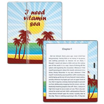 MightySkins Carbon Fiber Skin for Amazon Kindle Oasis 7" (9th Gen) - Vitamin Sea | Protective, Durable Textured Carbon Fiber Finish | Easy to Apply, Remove, and Change Styles | Made in The USA