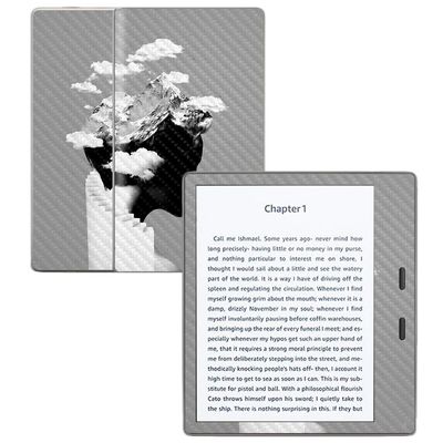 MightySkins Carbon Fiber Skin for Amazon Kindle Oasis 7" (9th Gen) - Cloudy Day | Protective, Durable Textured Carbon Fiber Finish | Easy to Apply, Remove, and Change Styles | Made in The USA