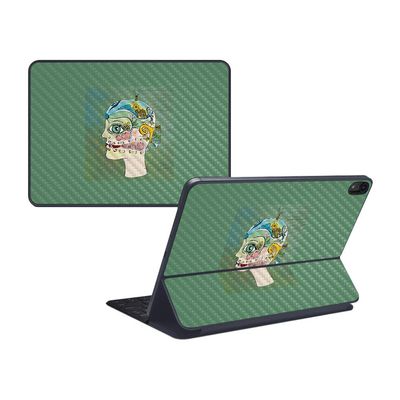 MightySkins Carbon Fiber Skin for Apple iPad Pro Smart Keyboard 12.9" (2018) - Head Full - Protective, Durable Textured Carbon Fiber Finish - Easy to Apply, Remove, and Change Styles - Made in The USA