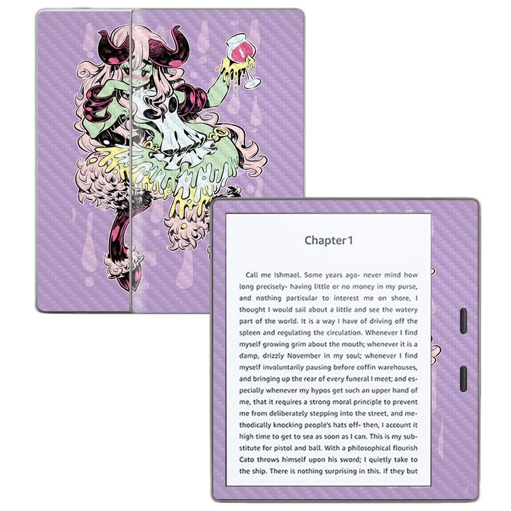MightySkins Carbon Fiber Skin for Amazon Kindle Oasis 7" (9th Gen) - Satyr | Protective, Durable Textured Carbon Fiber Finish | Easy to Apply, Remove, and Change Styles | Made in The USA