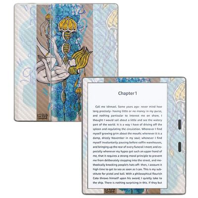 MightySkins Carbon Fiber Skin for Amazon Kindle Oasis 7" (9th Gen) - Fall Into Place | Protective, Durable Textured Carbon Fiber Finish | Easy to Apply, Remove, and Change Styles | Made in The USA