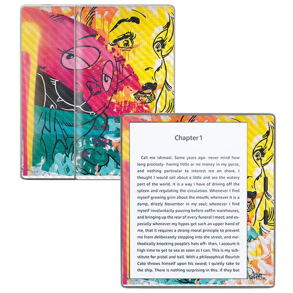 MightySkins Carbon Fiber Skin for Amazon Kindle Oasis 7" (9th Gen) - Play It Cool | Protective, Durable Textured Carbon Fiber Finish | Easy to Apply, Remove, and Change Styles | Made in The USA