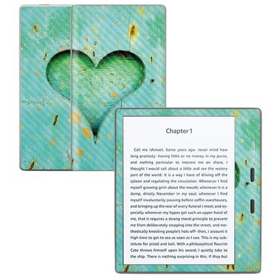 MightySkins Carbon Fiber Skin for Amazon Kindle Oasis 7" (9th Gen) - Heartwood | Protective, Durable Textured Carbon Fiber Finish | Easy to Apply, Remove, and Change Styles | Made in The USA
