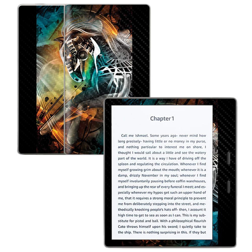 MightySkins Carbon Fiber Skin for Amazon Kindle Oasis 7" (9th Gen) - Mechanical Horse | Protective, Durable Textured Carbon Fiber Finish | Easy to Apply, Remove, and Change Styles | Made in The USA