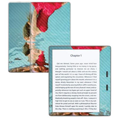 MightySkins Carbon Fiber Skin for Amazon Kindle Oasis 7" (9th Gen) - Deepsea Glamour | Protective, Durable Textured Carbon Fiber Finish | Easy to Apply, Remove, and Change Styles | Made in The USA
