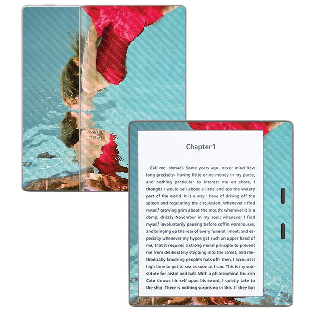 MightySkins Carbon Fiber Skin for Amazon Kindle Oasis 7" (9th Gen) - Deepsea Glamour | Protective, Durable Textured Carbon Fiber Finish | Easy to Apply, Remove, and Change Styles | Made in The USA