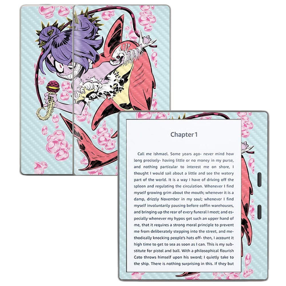 MightySkins Carbon Fiber Skin for Amazon Kindle Oasis 7" (9th Gen) - Evil Mermaid | Protective, Durable Textured Carbon Fiber Finish | Easy to Apply, Remove, and Change Styles | Made in The USA