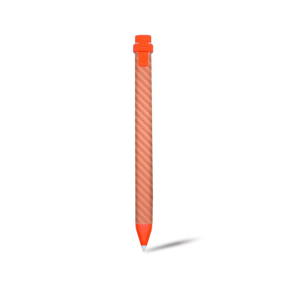 MightySkins Carbon Fiber Skin for Logitech Crayon Digital Pencil iPad (6th gen) - Peach | Protective, Durable Textured Carbon Fiber Finish | Easy to Apply, Remove, and Change Styles | Made in The USA