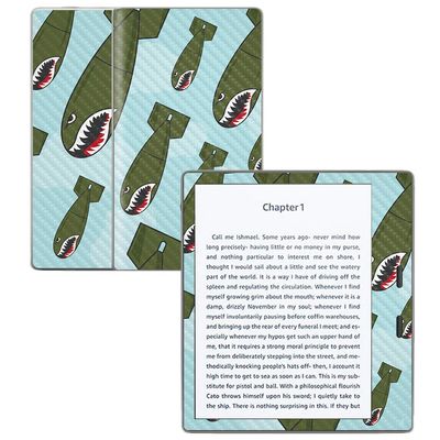 MightySkins Carbon Fiber Skin for Amazon Kindle Oasis 7" (9th Gen) - Bombs Away | Protective, Durable Textured Carbon Fiber Finish | Easy to Apply, Remove, and Change Styles | Made in The USA