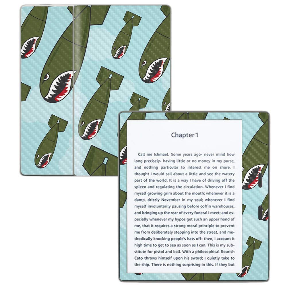 MightySkins Carbon Fiber Skin for Amazon Kindle Oasis 7" (9th Gen) - Bombs Away | Protective, Durable Textured Carbon Fiber Finish | Easy to Apply, Remove, and Change Styles | Made in The USA