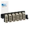 ICC HD LC-LC Fiber Optic Adapter Panel, 24 Fibers, Multimode, Beige 94V0, Push Fasteners, Black Steel view 1