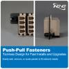 ICC HD LC-LC Fiber Optic Adapter Panel, 24 Fibers, Multimode, Beige 94V0, Push Fasteners, Black Steel view 3