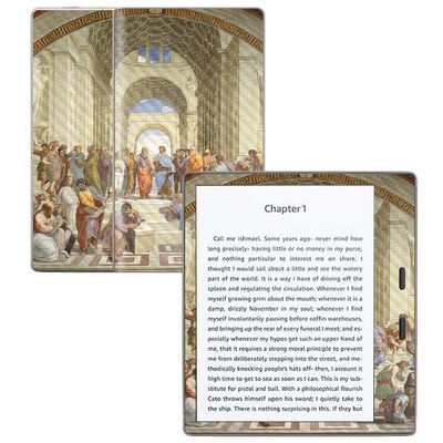 MightySkins Carbon Fiber Skin for Amazon Kindle Oasis 7" (9th Gen) - School of Athens | Protective, Durable Textured Carbon Fiber Finish | Easy to Apply, Remove, and Change Styles | Made in The USA