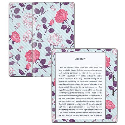 MightySkins Carbon Fiber Skin for Amazon Kindle Oasis 7" (9th Gen) - Vintage Floral | Protective, Durable Textured Carbon Fiber Finish | Easy to Apply, Remove, and Change Styles | Made in The USA