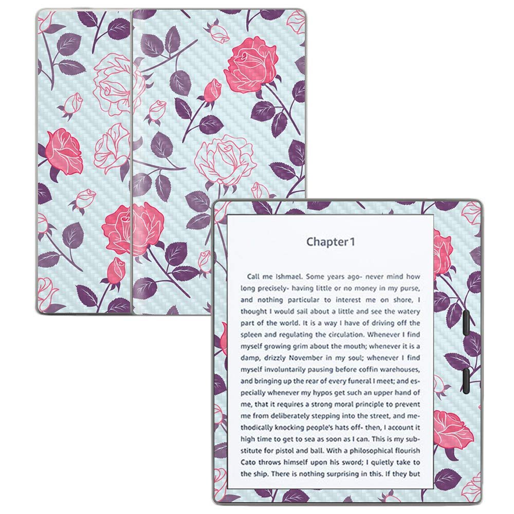 MightySkins Carbon Fiber Skin for Amazon Kindle Oasis 7" (9th Gen) - Vintage Floral | Protective, Durable Textured Carbon Fiber Finish | Easy to Apply, Remove, and Change Styles | Made in The USA